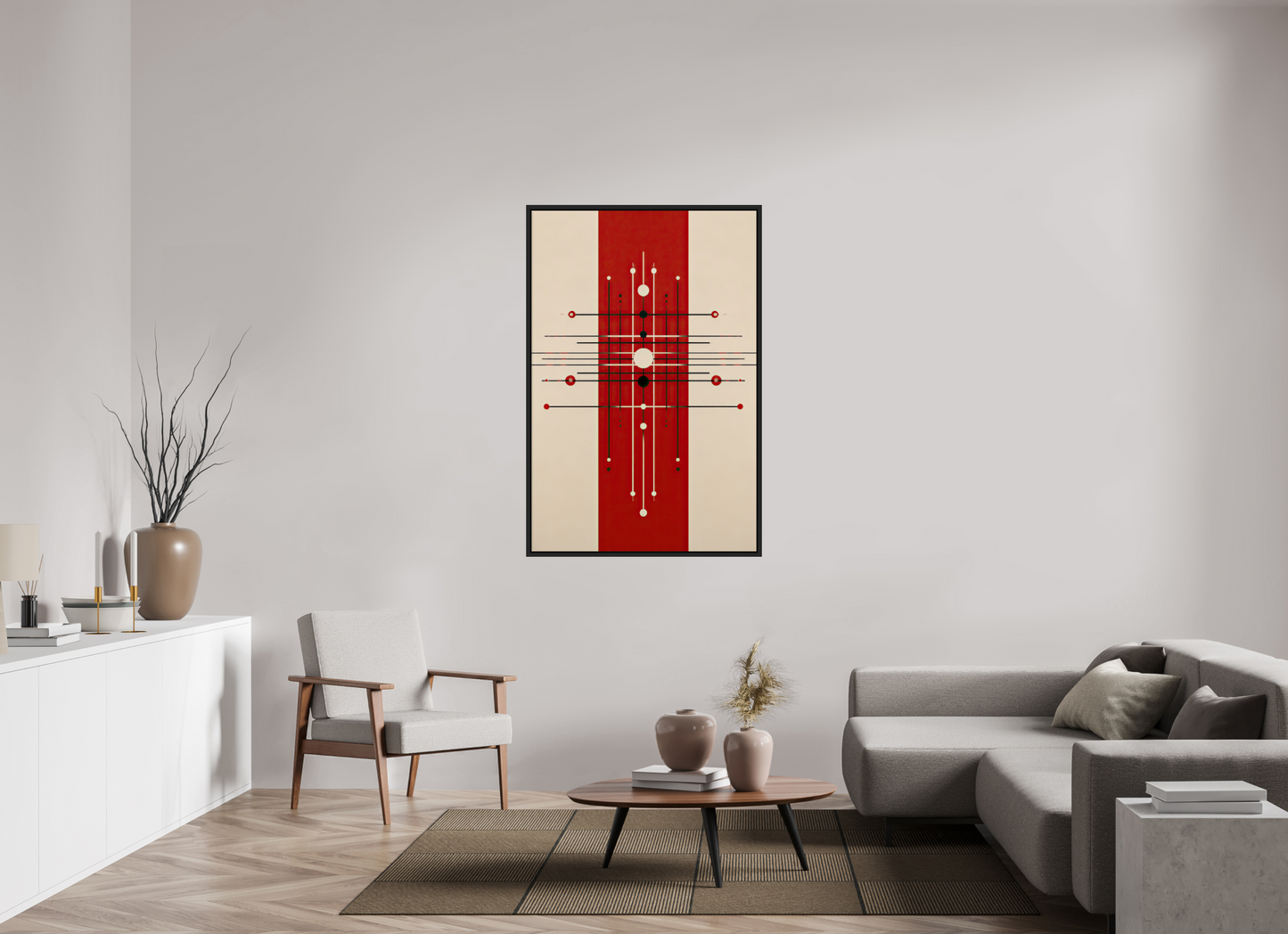36 x 54.6″, Fine Art Print on Aluminum Dibond with Boarder Red Line