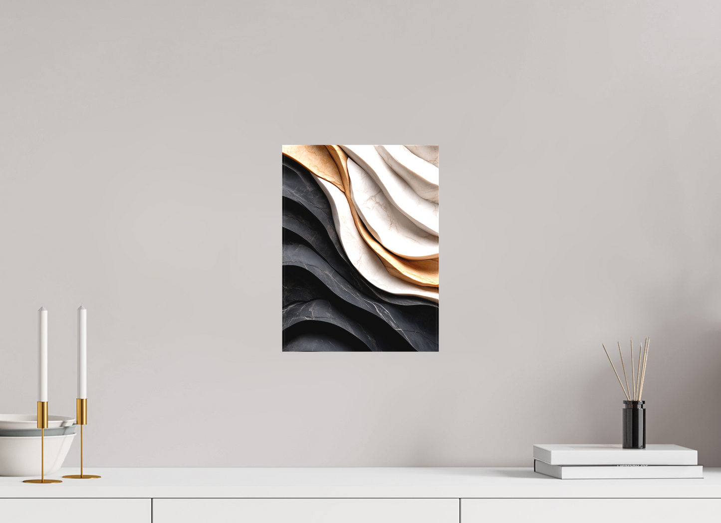 9 x 12″, Textile on Canvas Marble Wave