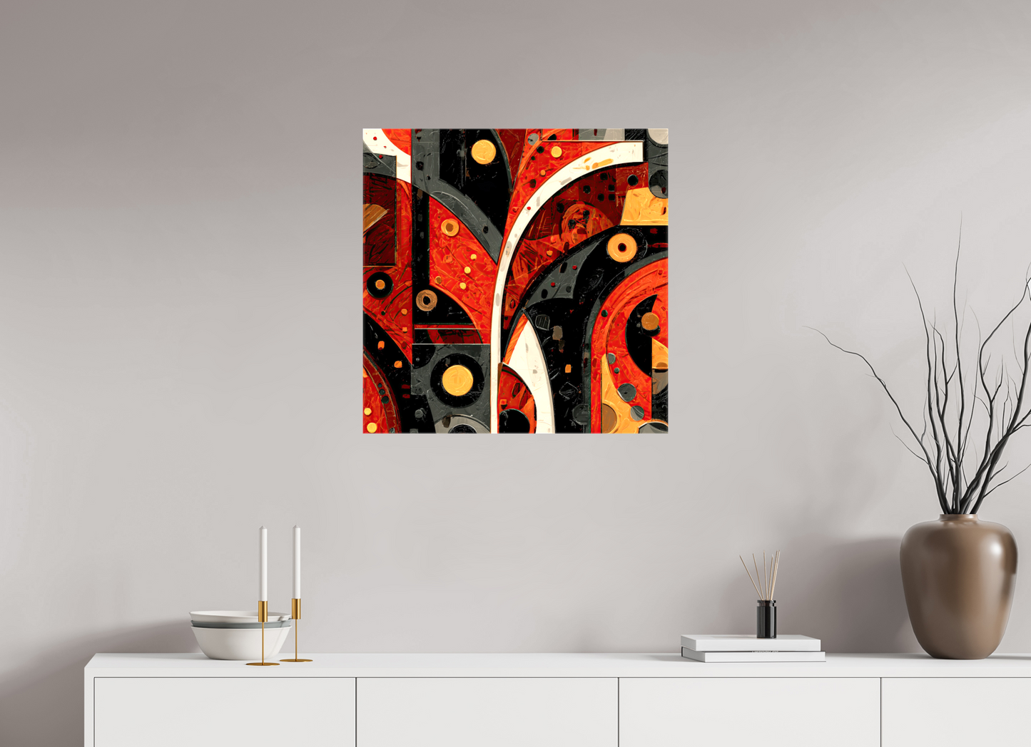 25 x 25″, Glossy Canvas Abstract Chaos