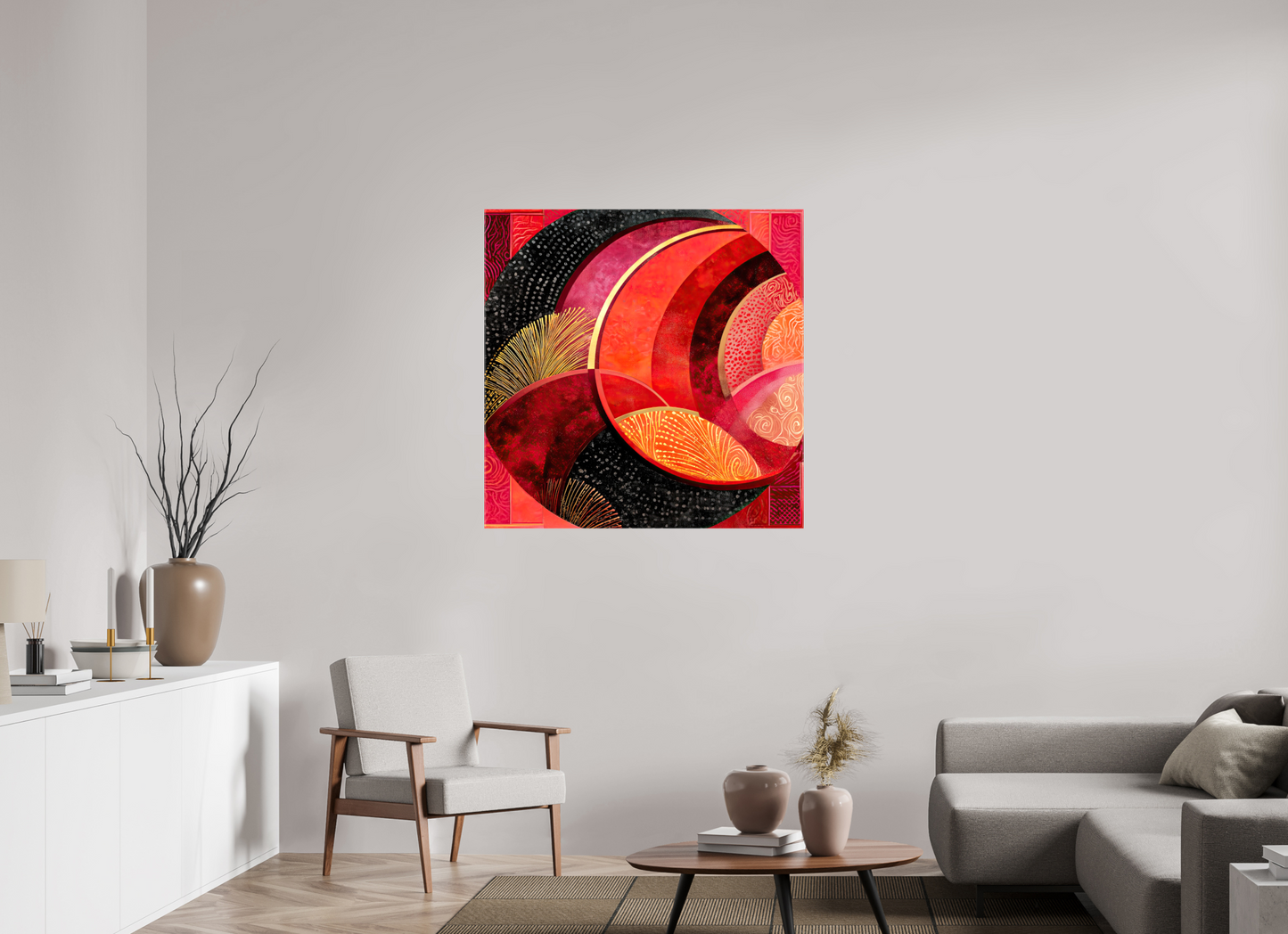40 x 40″, Glossy Canvas Art Deco Circle
