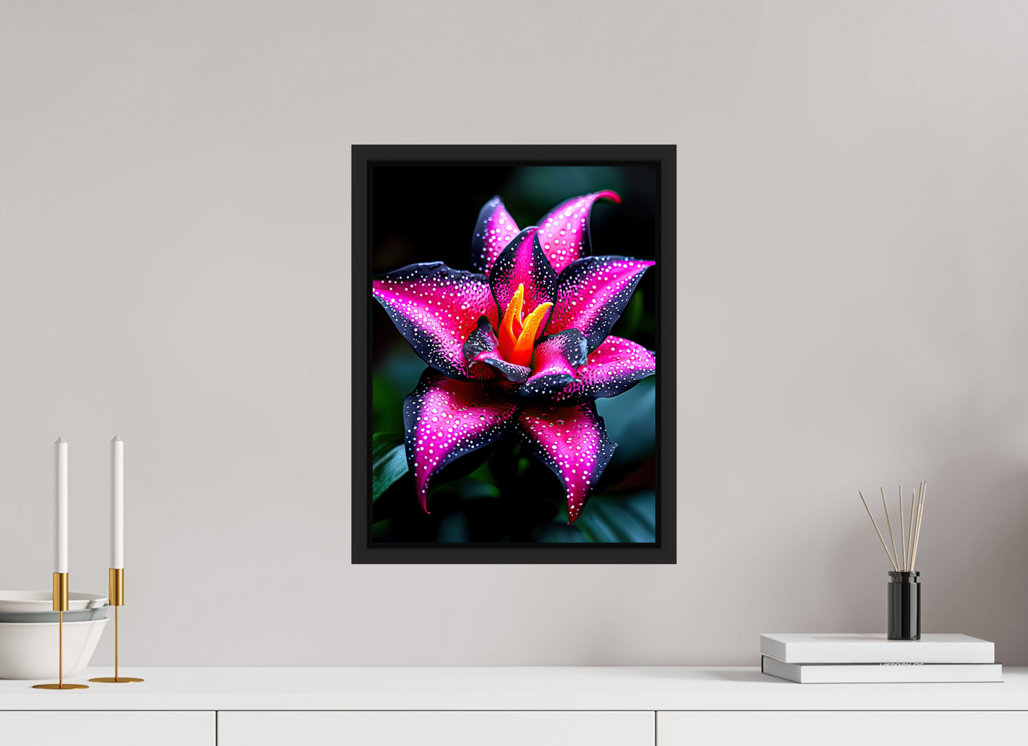 12 x 16″, Fine Art Print on Aluminum Dibond with Boarder Pink Poison Flower
