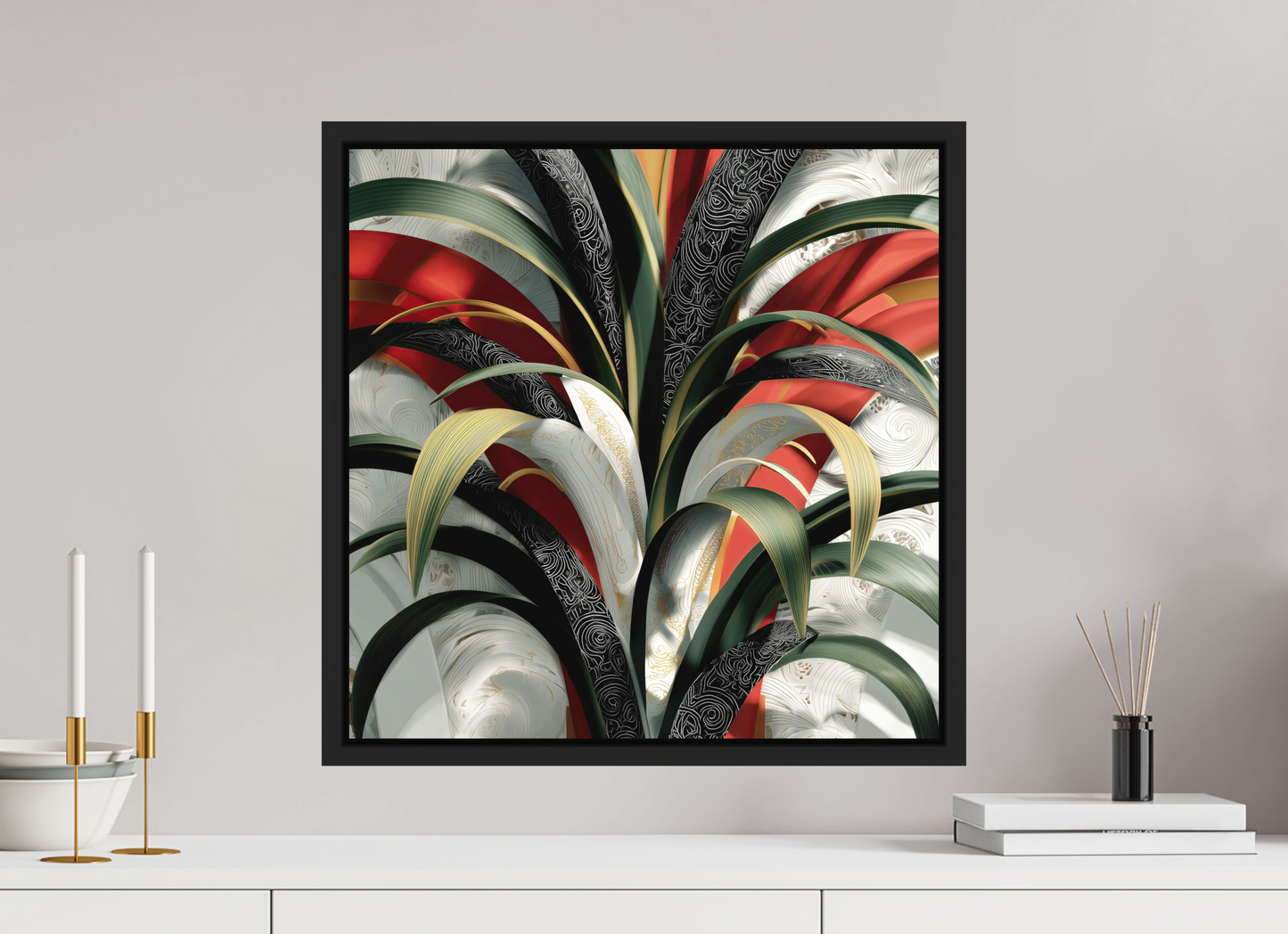 20 x 20″, Photo Print on Aluminum Backing with boarder House Plant